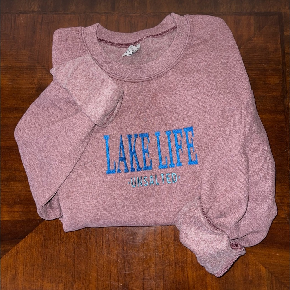 Embroidered Lake Life Unsalted Crewneck Sweatshirt